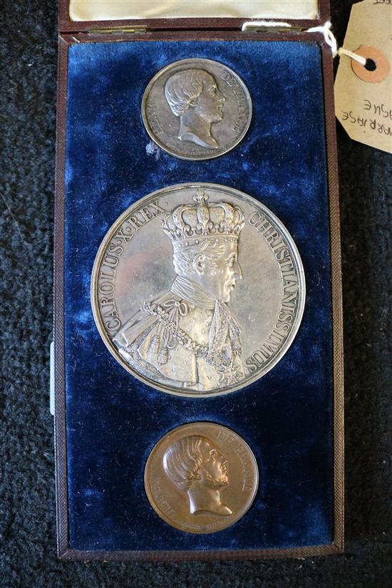 Charles 10th Coronation medal & 2 others